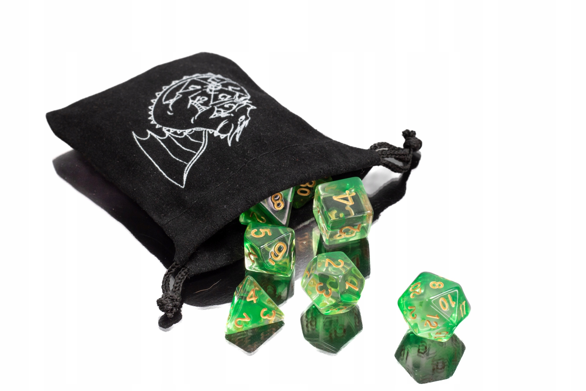 OTRUCIE KRÓLA ZESTAW 7 PRZEZROCZYSTYCH KOŚCI RPG Producent RGFK