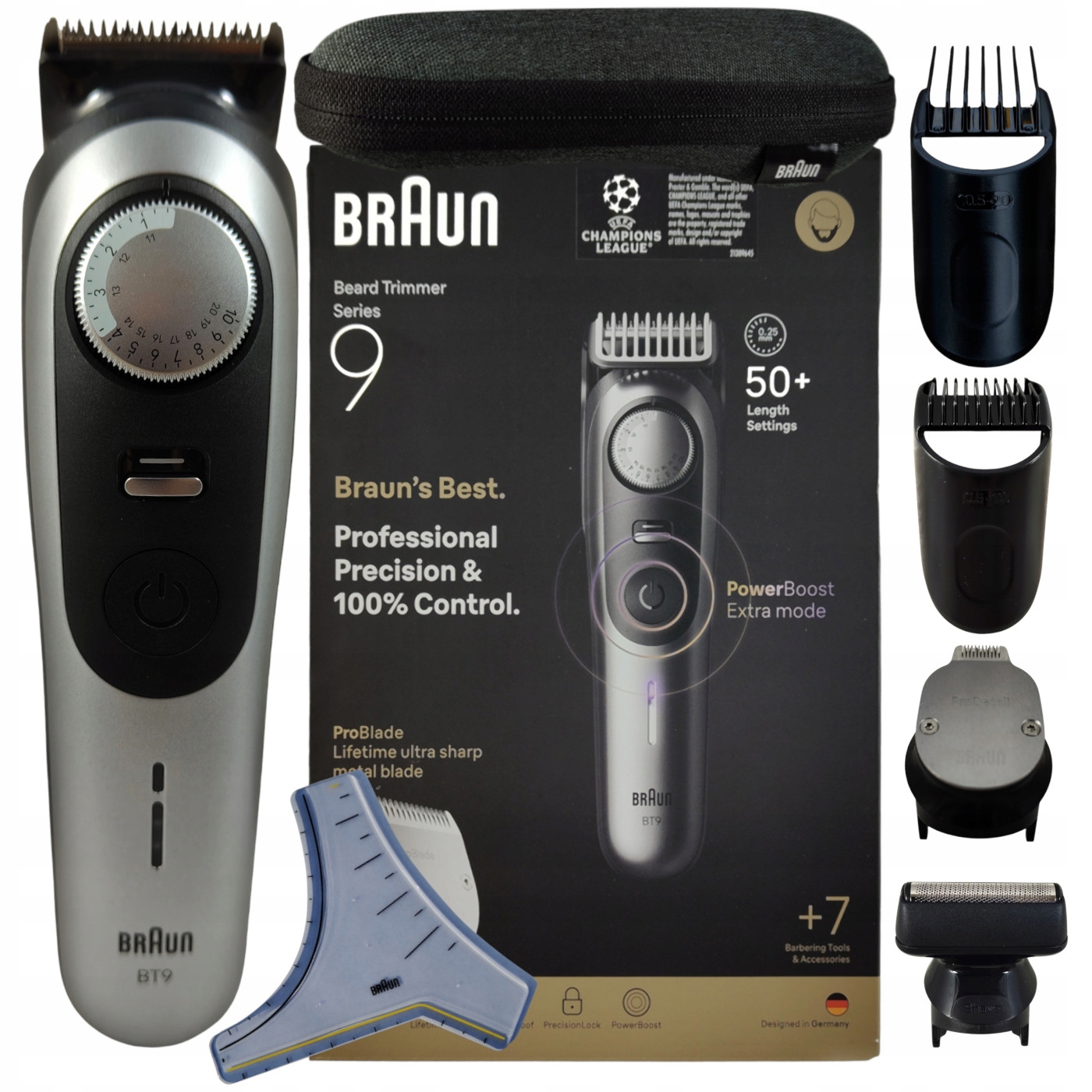 Braun 9 BT9520 Zastrihávač na tvár, +7 barberových pomôcok, 50 nastavení