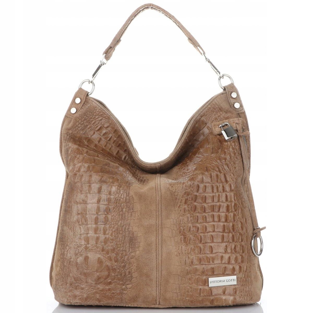 Kožená taška Vittoria Gotti ve velikosti XL s motivem Aligátora Zemitá