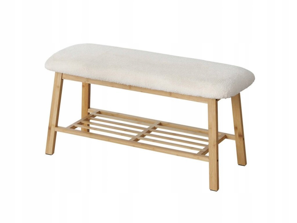 Lavica na topánky so sedadlom Benja, bambusová konštrukcia