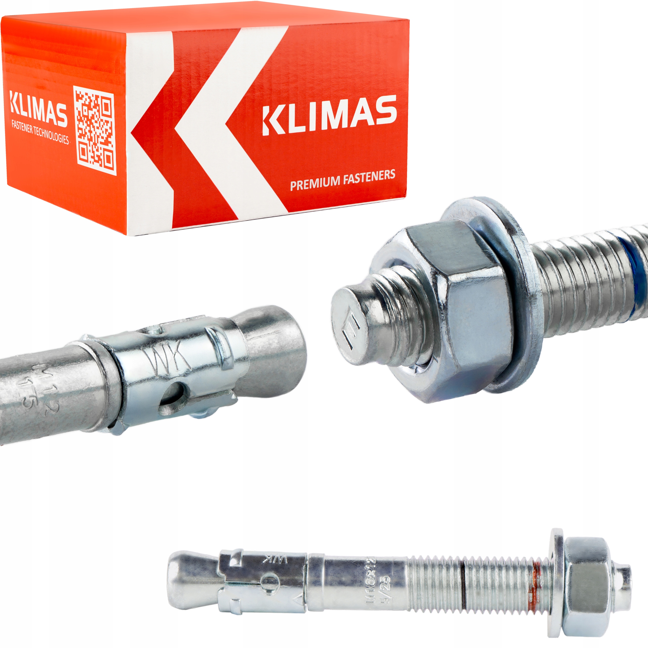 Kotvy do betonu ocelové M 16 x 125 mm 25 ks mechanické Klimas Le-zn