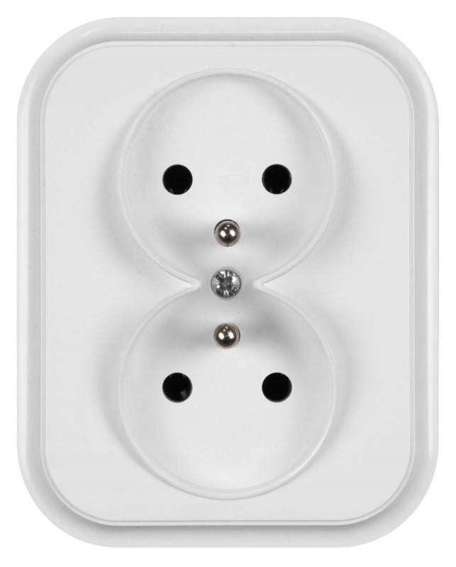 

Eco Gniazdo podwójne z/u białe GPt-6C