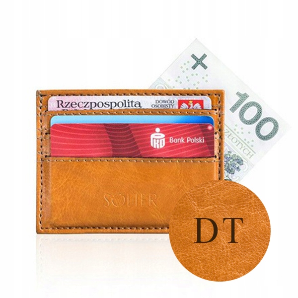 

Etui na karty portfel skórzany męski Grawer Solier