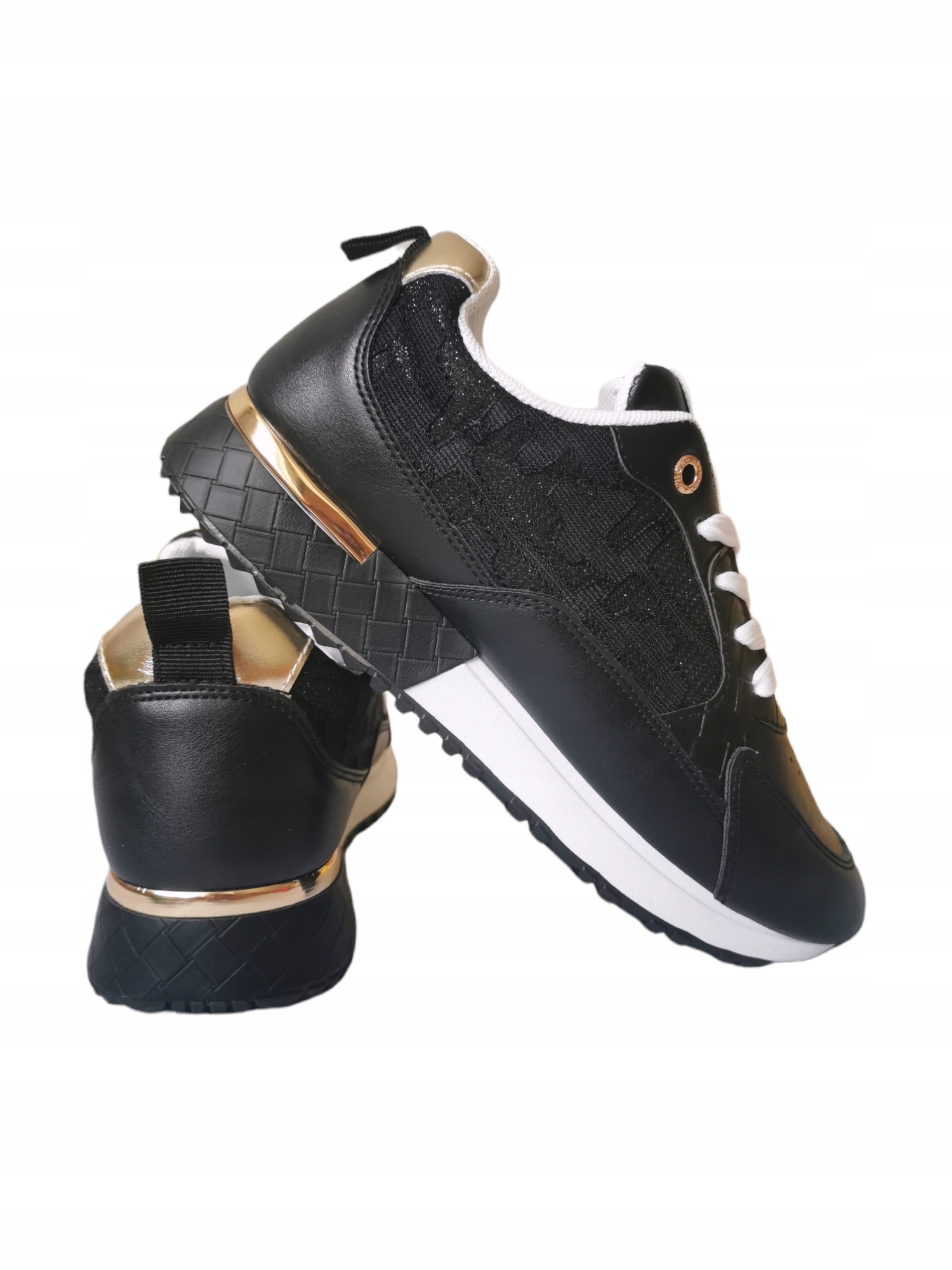 

Czarne Adidasy Sneakersy Damskie Eko Skóra 38