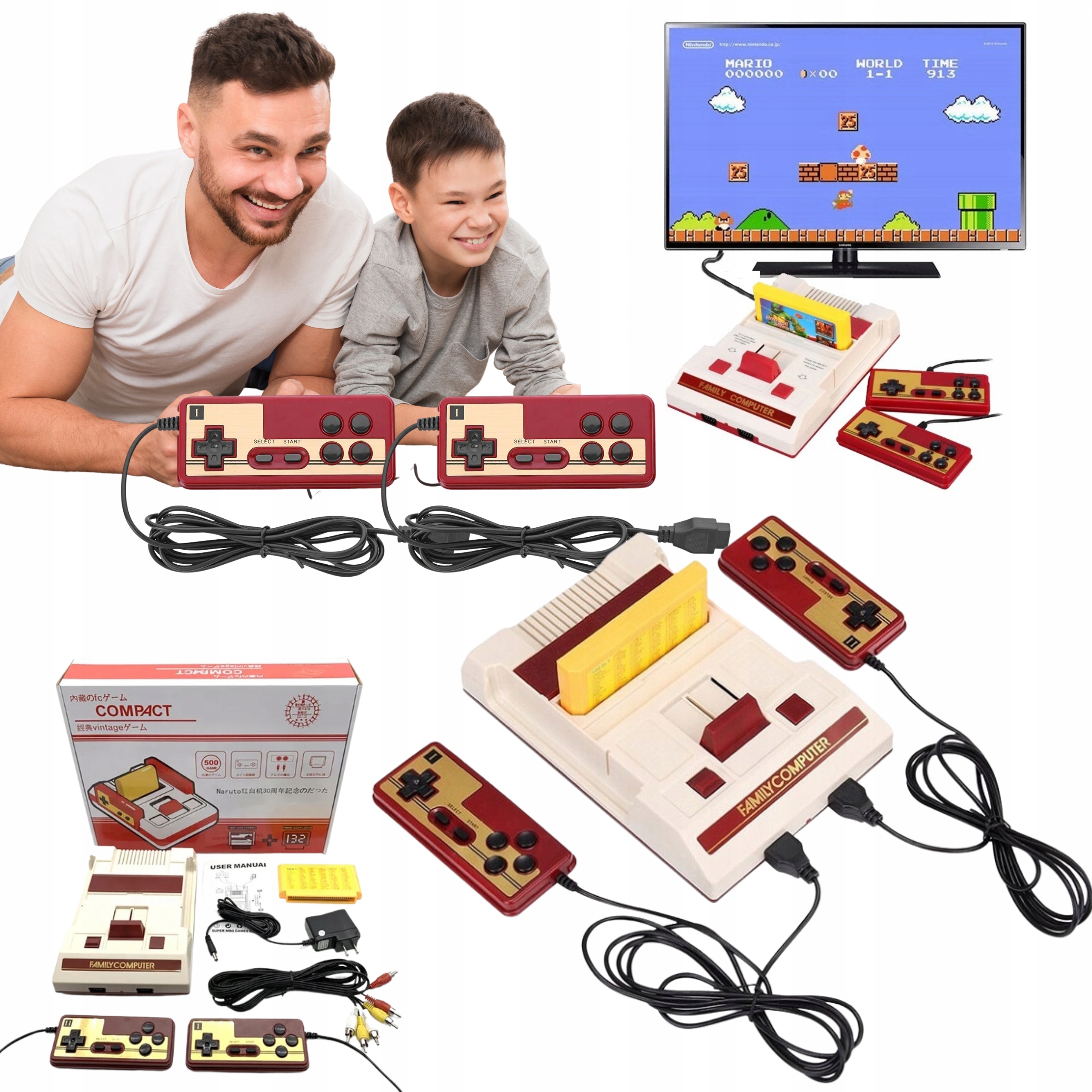 Retro Televizní Retkonsola Hra 2 Pady 632 Hry Kardridž