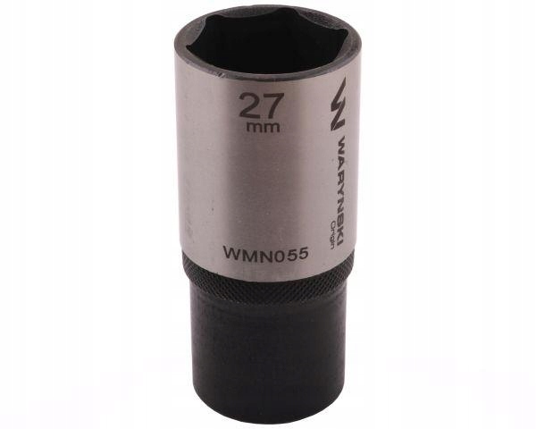 Nasadka sześciokątna 1/2". 27 mm. długa. CrV50BV30. Din 3124. Waryński