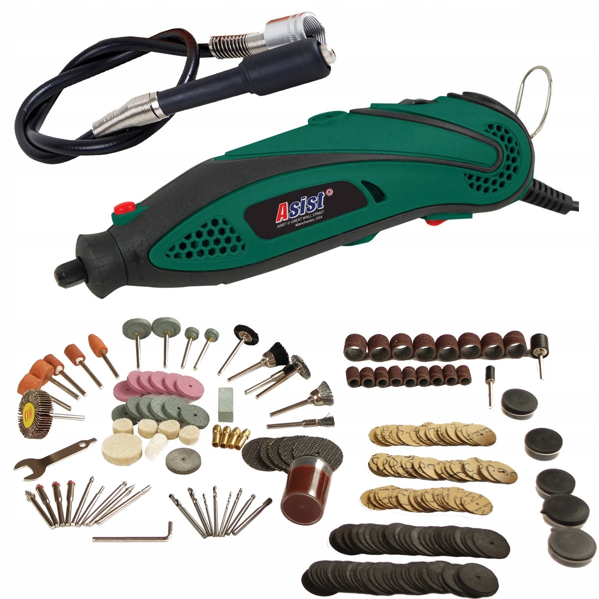 AE3C13DN-210-1 Přímá bruska 135 W, 210 ks příslušenství