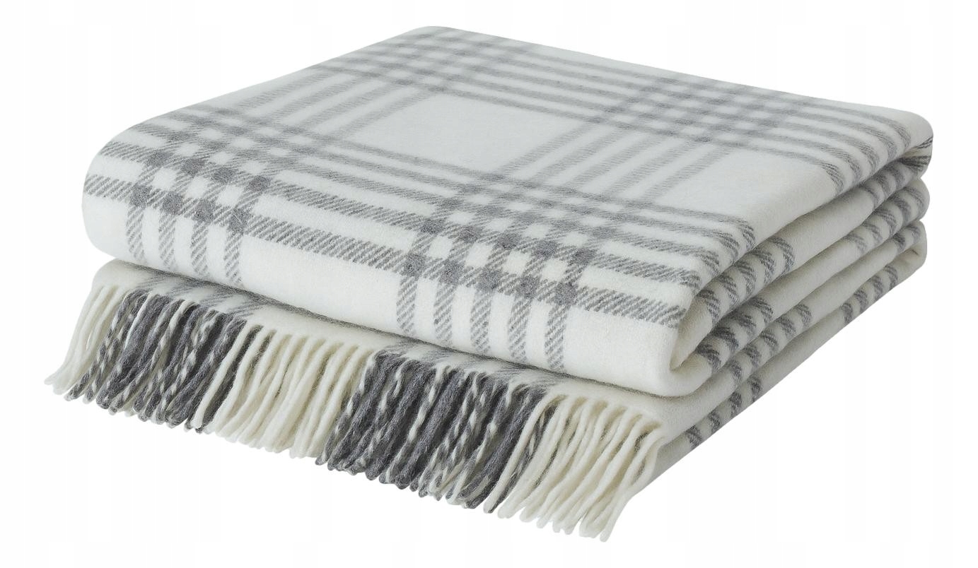 Zimní vlněná deka Krémově šedá 140x200 novozélandská přírodní vlna