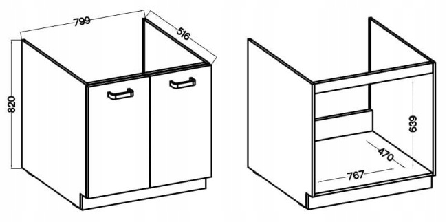 Szafka kuchenna ORLANDO 80 ZL 2F BB Kod producenta 00003615415