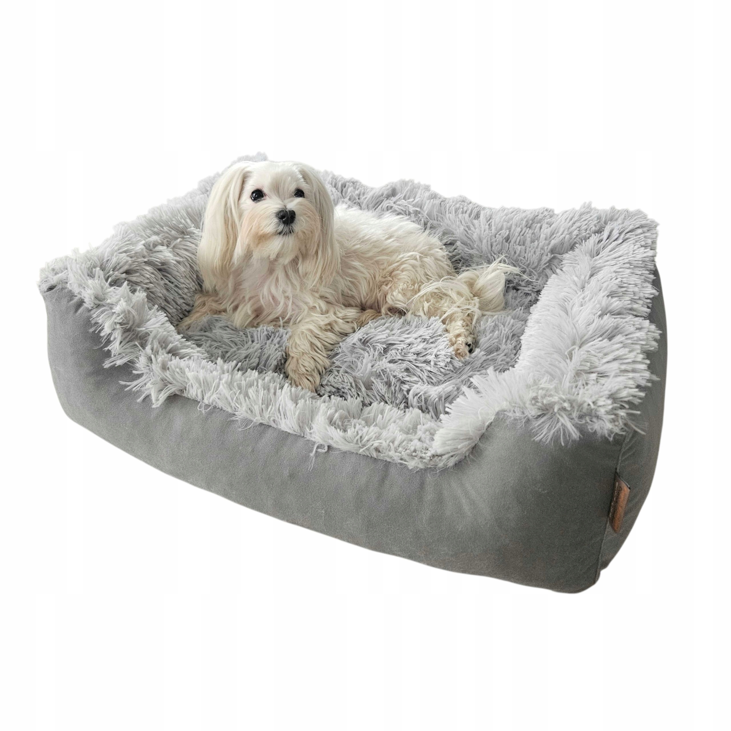 Levně Pelíšek pro psa 80x65 L, pohodlná pohovka Kožíšek-Bianka Šedá