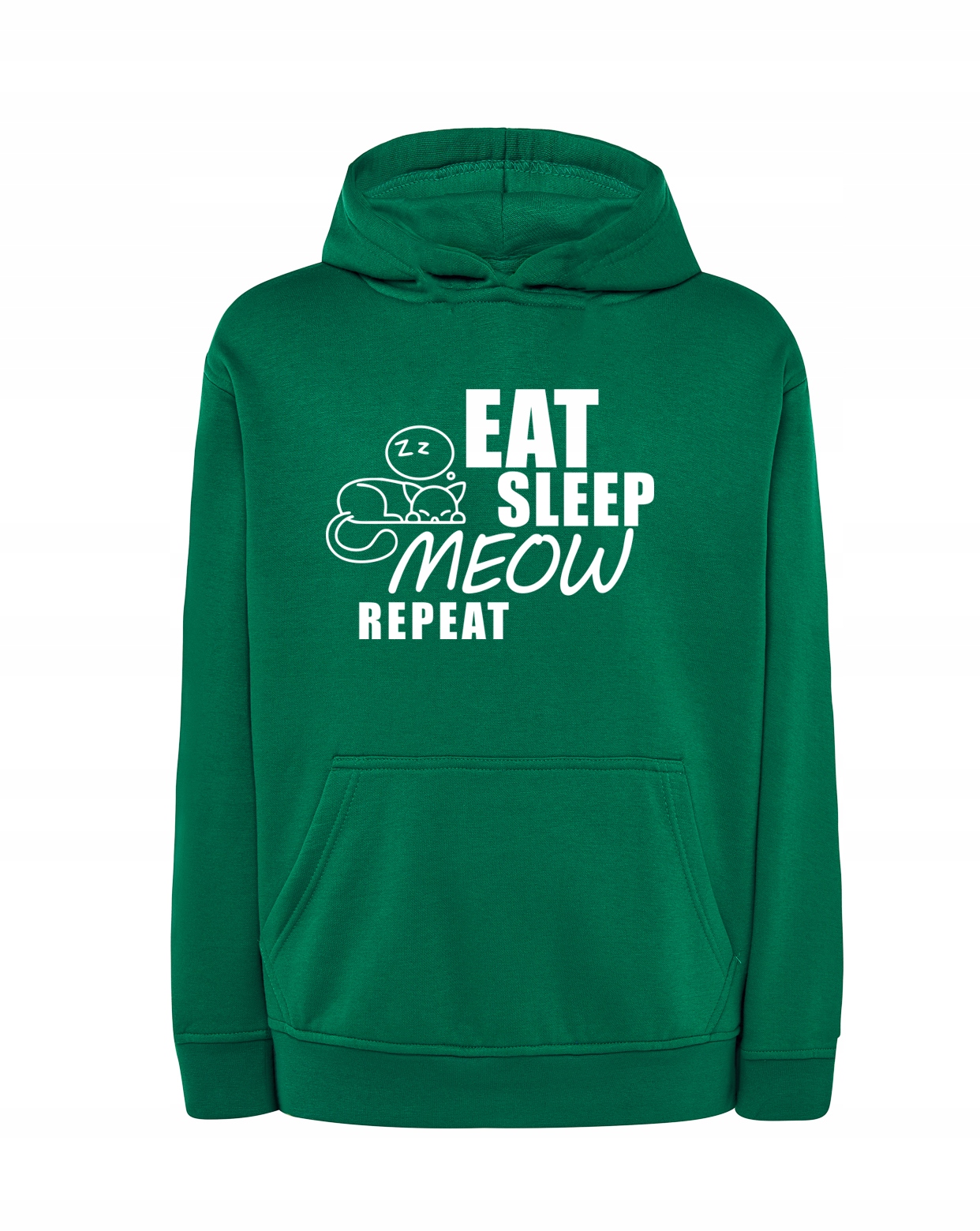 

Bluza męska Eat Sleep Meow na prezent, zielona L