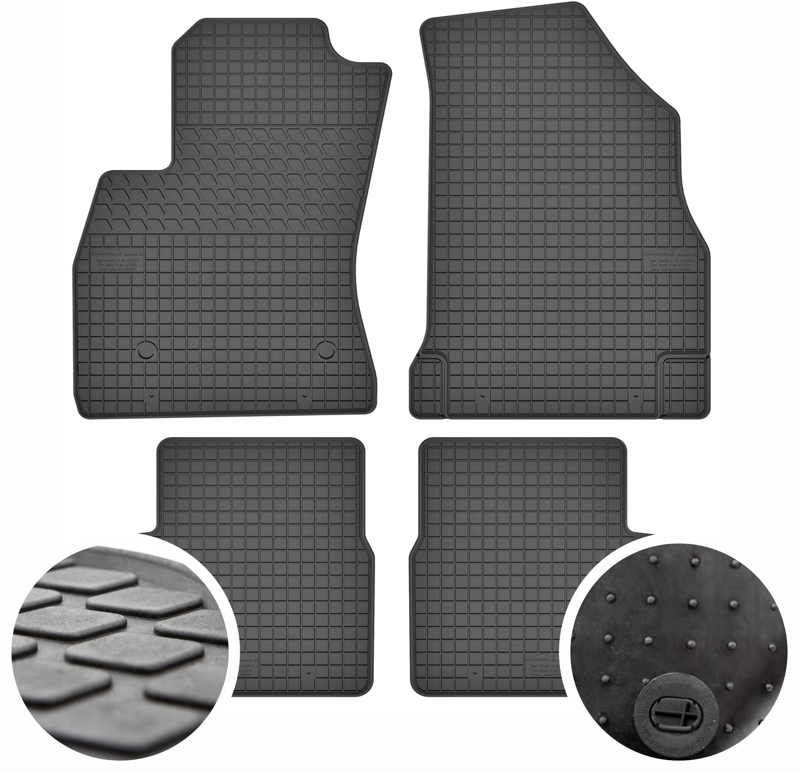 Gumové Koberce pro Opel Combo D (2011-2018) Černé