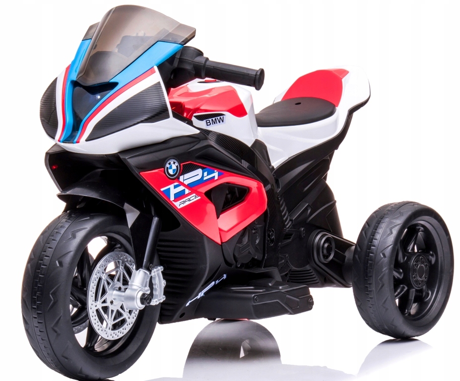 Motor Bmw HP4 na akumulator dla dzieci Czerwony 3 Koła Led MP3 Usb