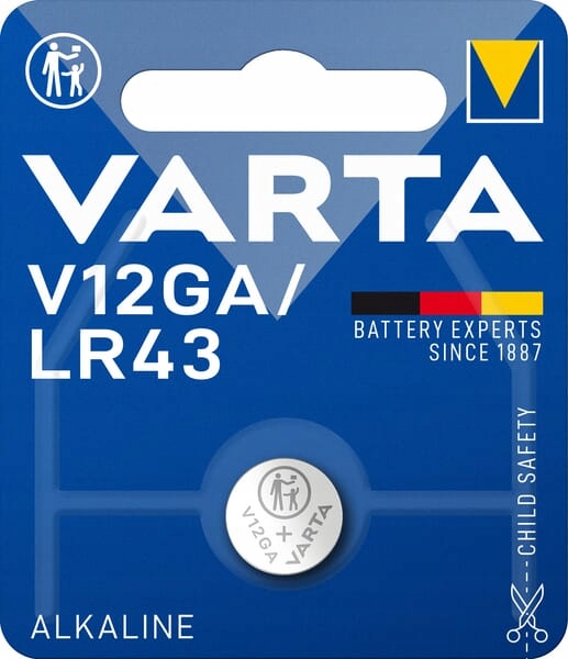 Bateria pastylkowa Varta V12GA LR43 1.5V 80mAh alkaliczna
