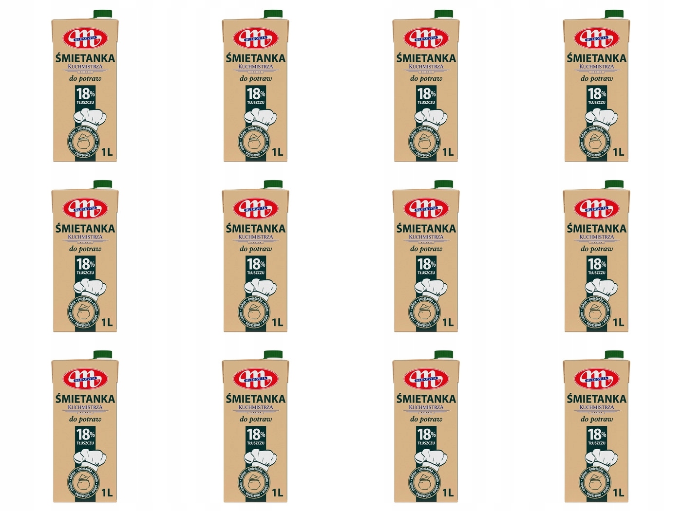 Levně 12 x 1 l Mlekovita Kuchyňská smetana 18% tuku Karton