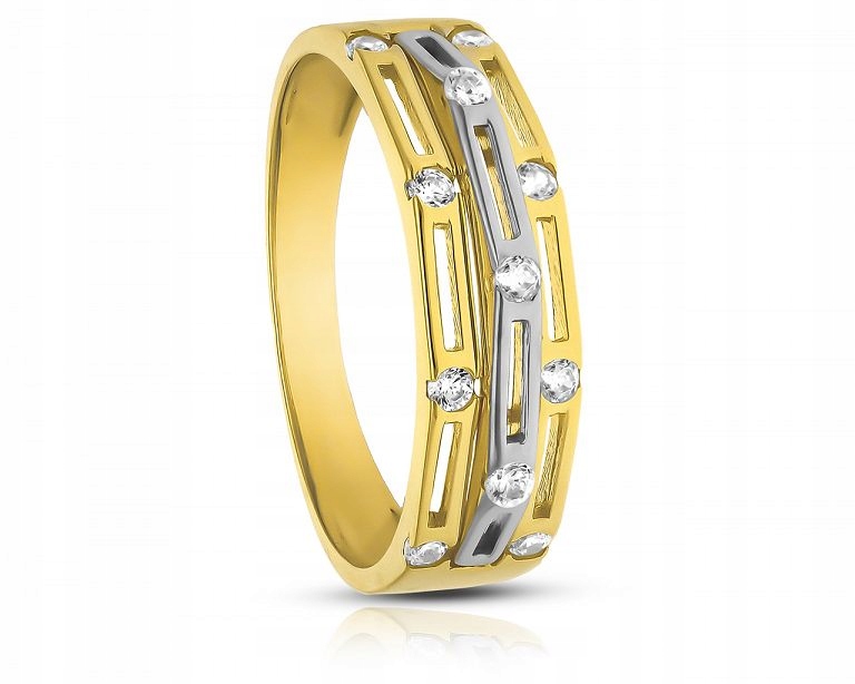 Prstýnek 585 s dámskými zirkony vel. 15