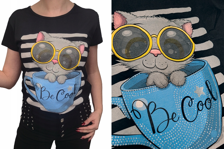 

4 T-shirt Turecka bawełna M-XL Kotek