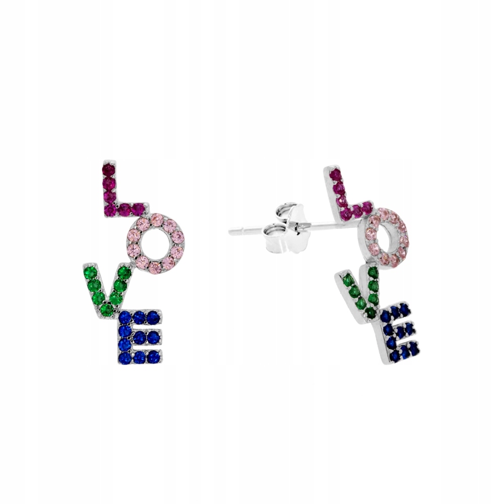 

Srebrne Damskie Kolczyki Multi Love Próba 925