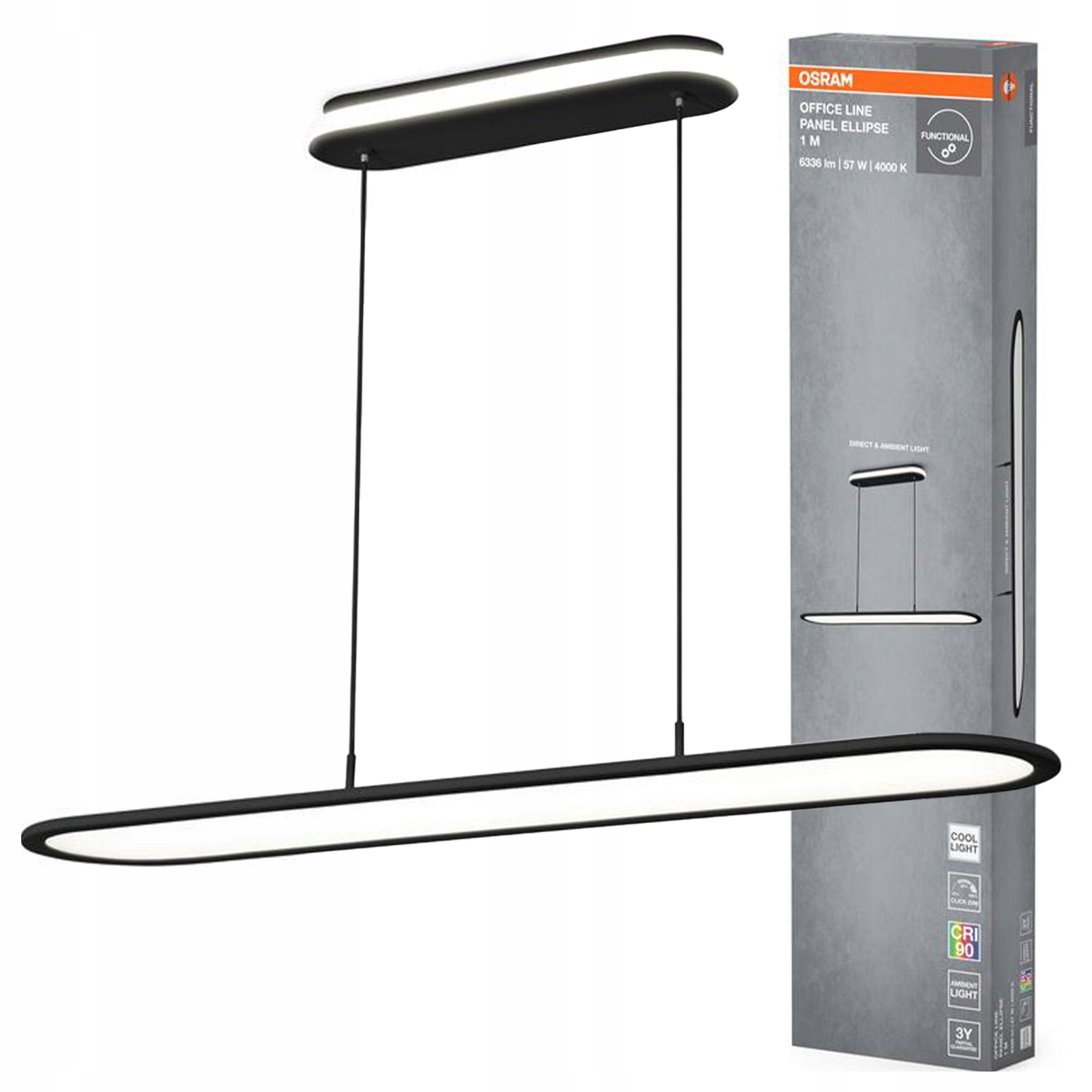 Stropná závesná lampa Kancelárska Led panelová stmievateľná 57W 4000K 2700lm