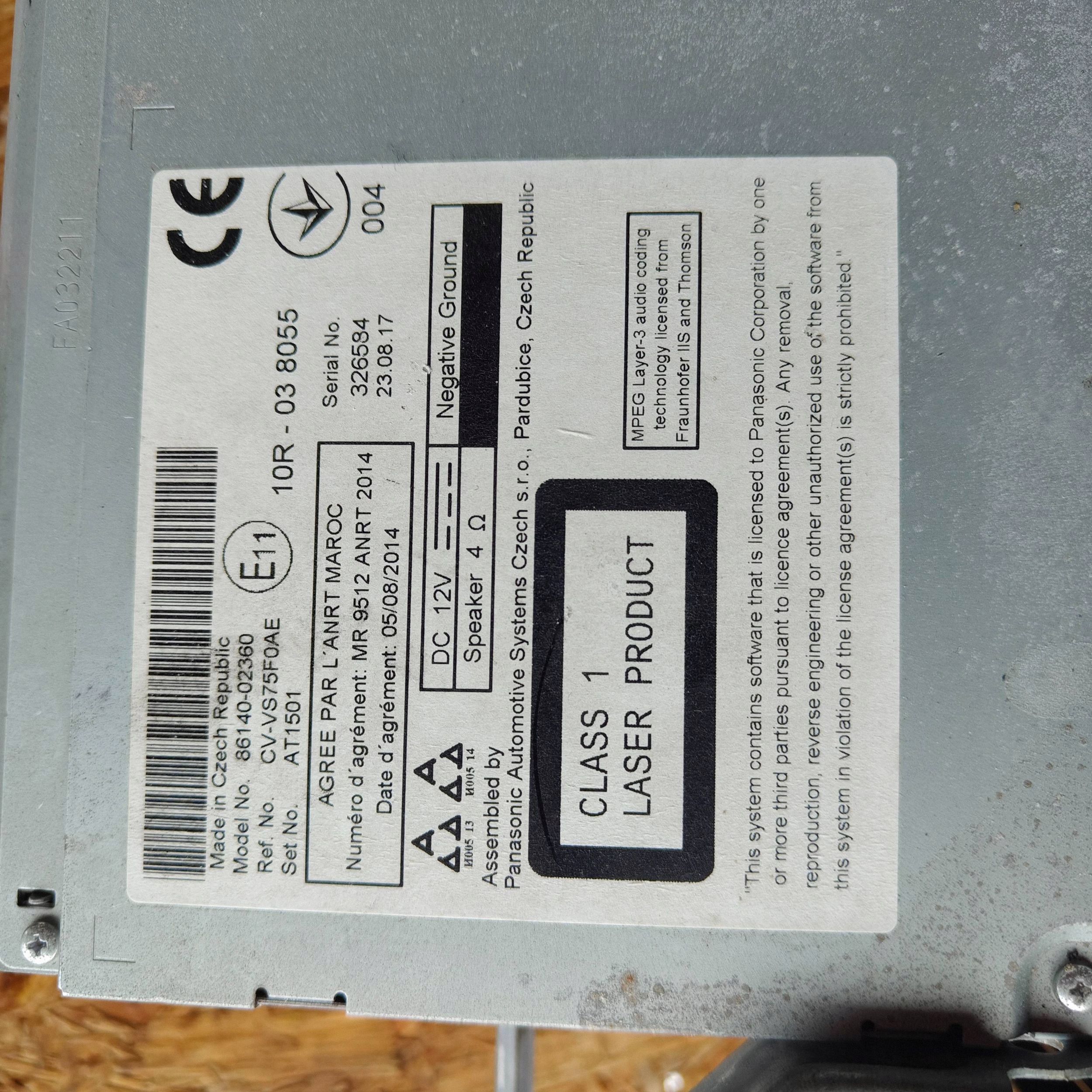 Toyota Auris E18 radio stacja multimedialna 8614002360