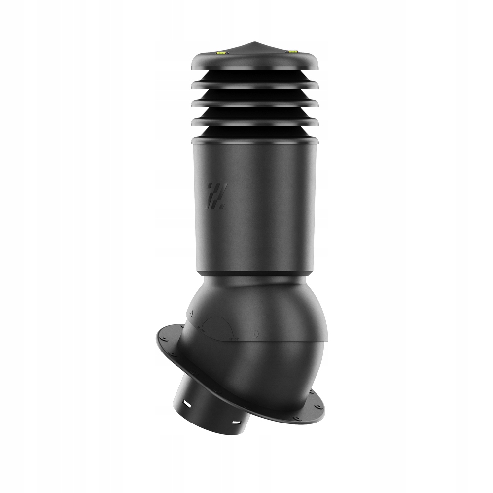 Zateplený krb HiVENT fi125 plochá krytina asfaltový šindel lemovka Černá