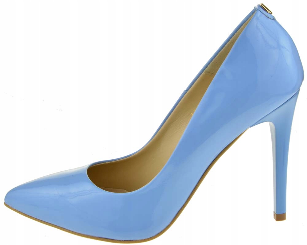 Modré dámské kožené lodičky s podpatky Sala 35