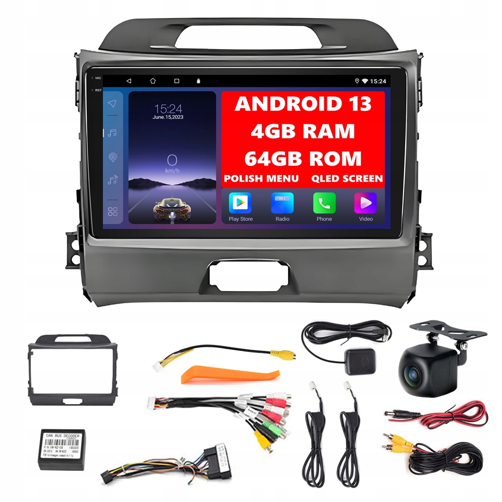 2DIN Autorádio Android 13 pre Kia Sportage 3 (2010-2016) s Android Auto a Carplay, 4G/64GB