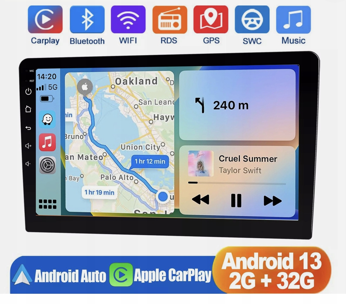 Autorádio 9" Essgoo AR9001 2GB 32GB 2 Din