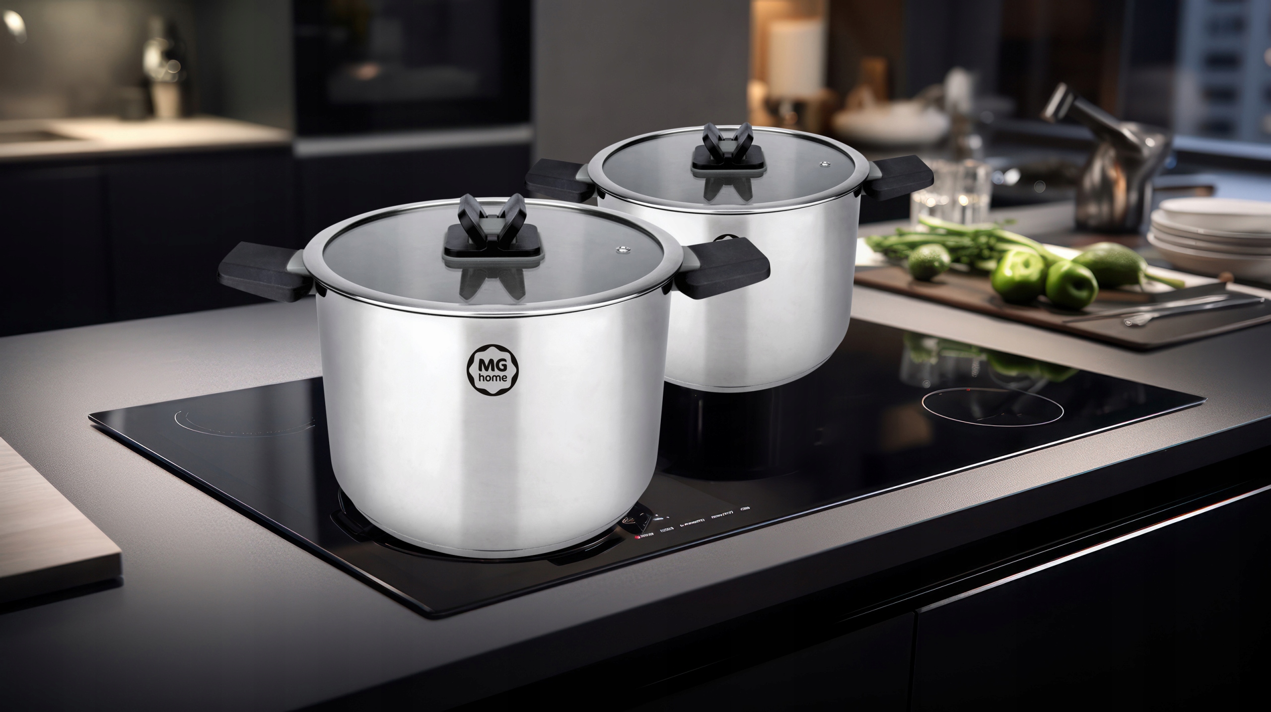 Zestaw garnków MG home HANDY stal nierdzewna 6 el SKŁADANE RĄCZKI Marka MG home