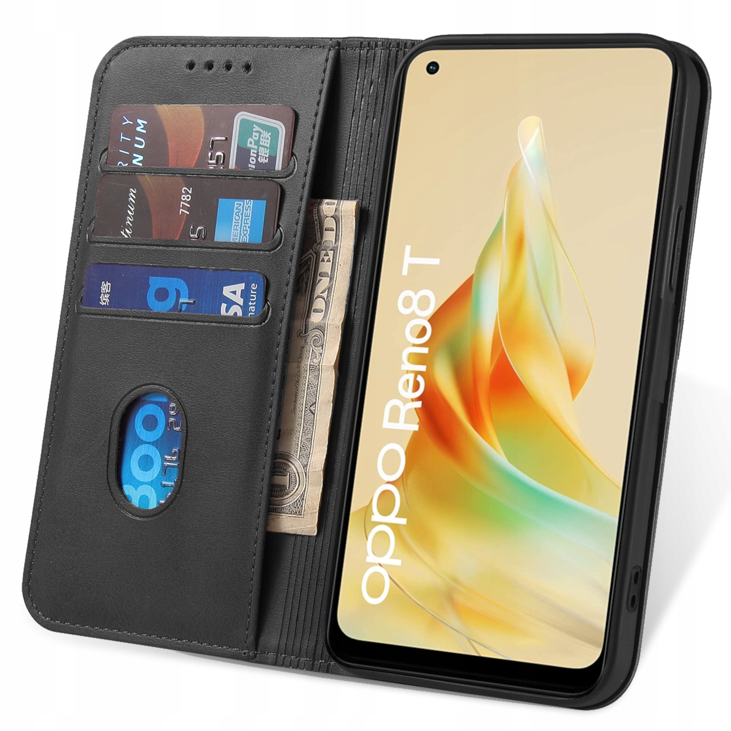 Etui SKÓRZANE do Oppo Reno 8T 4G CASE ELEGANCKIE na MAGNES ELEGANCKIE+SZKŁO Pasuje do modelu Reno8 T