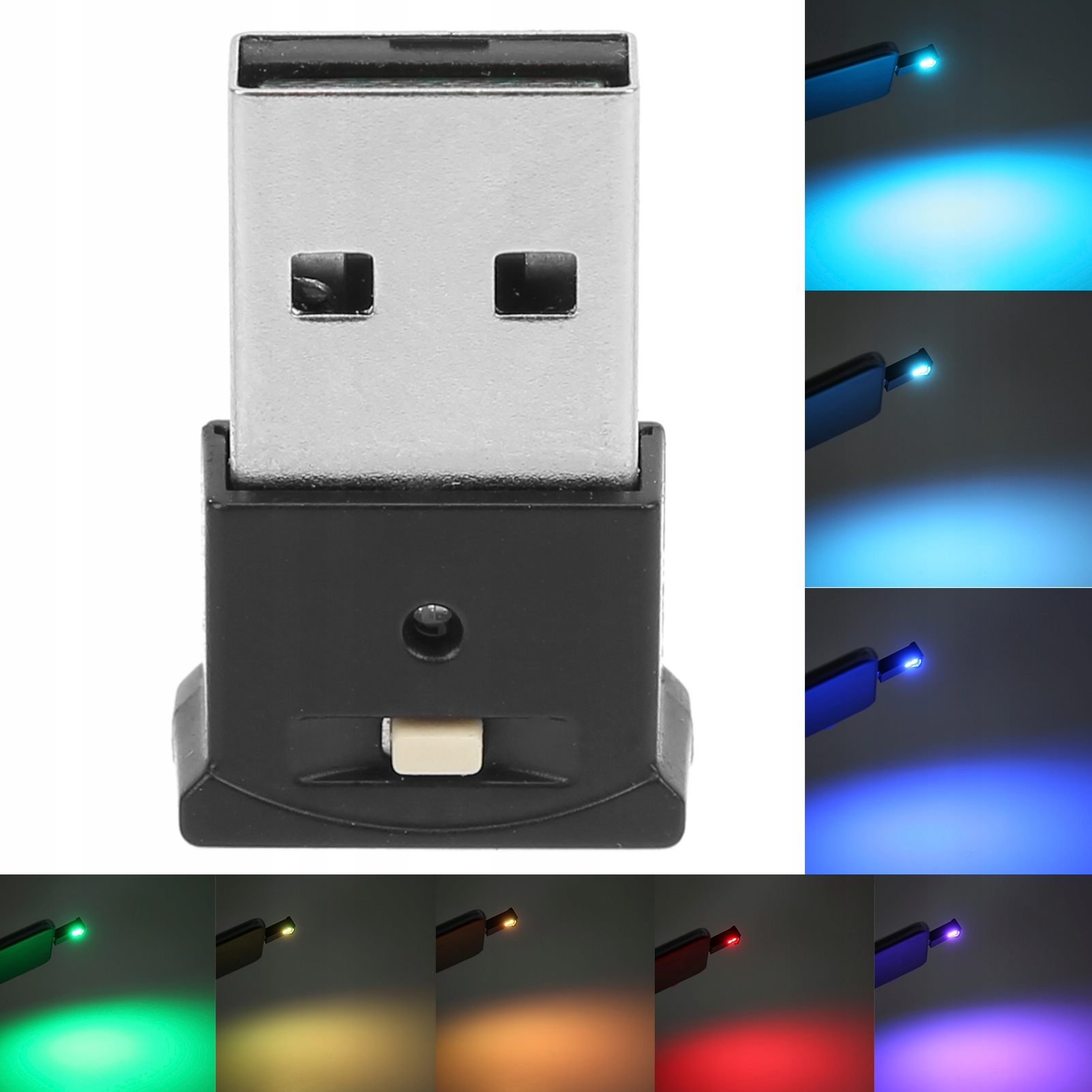 USB LED AMBIENT LIGHT OŚWIETLENIE OTOCZENIA 8 KOLORÓW RGB REGULOWANA Wersja Europejska