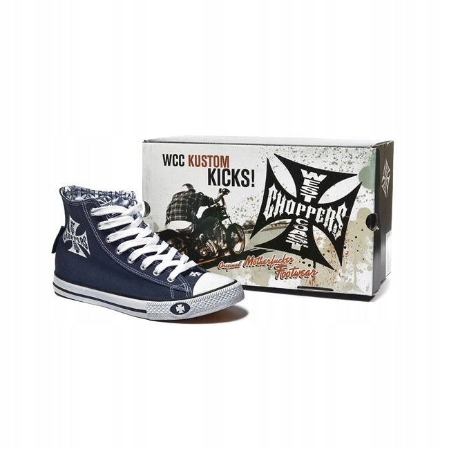 Tenisky West Coast Choppers Warrior Navy nad kotník jsou pohodlné a prémiové