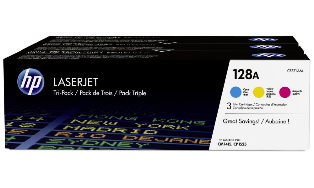 Hp (128A) Cmy 3-pack Lj Toner Cart, 3 x 1 300 str, CF371AM originál