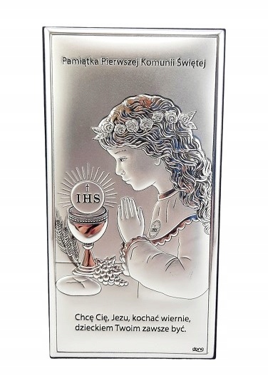 Stříbrný Obrázek/památka Prvního Svatého Přijímání Pro Dívku