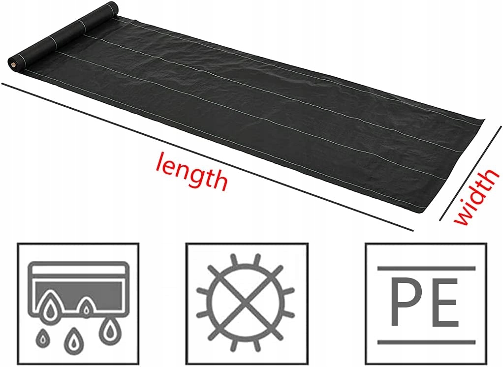 PLANDEKA GRUNTOWA 1X10M CZARNA MEMBRANA NA CHWASTY Producent inna