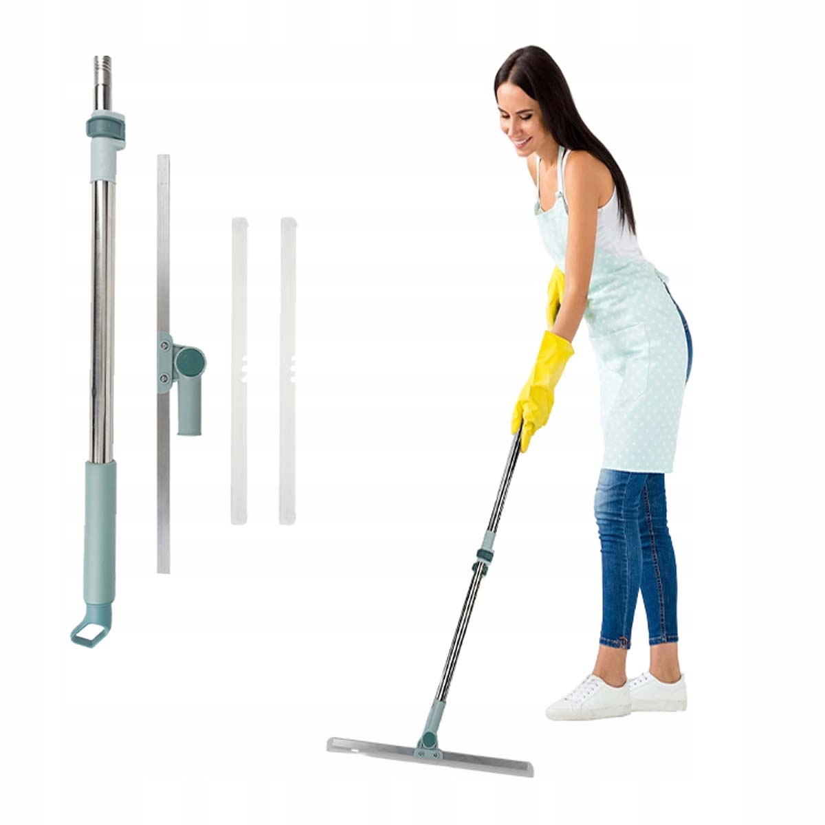 Levně Stěrka na vodu Podlahová stěrka 110 cm Gumová teleskopická tyč