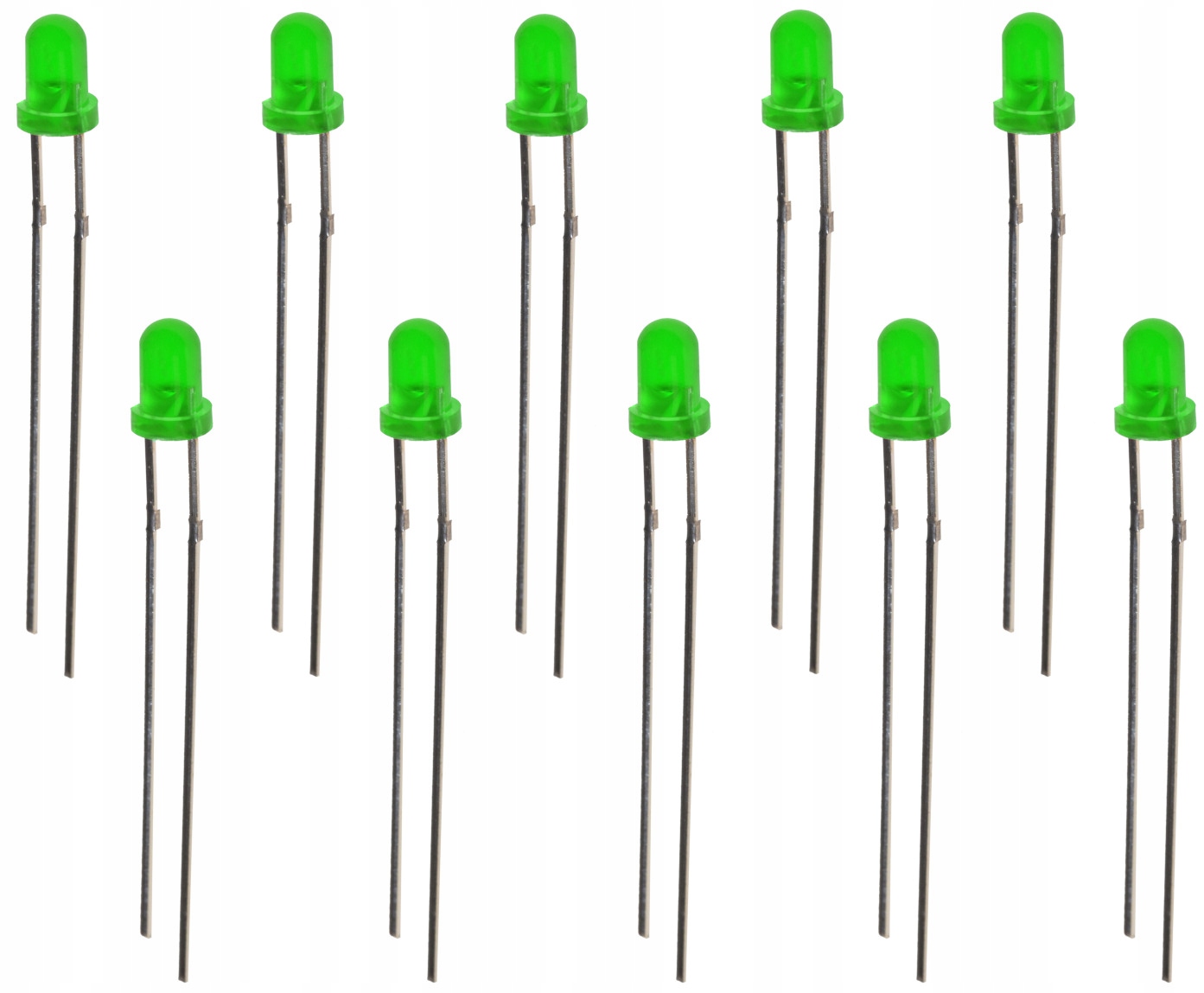 

Dioda Led okrągła Tht 3mm zielona komplet 10szt
