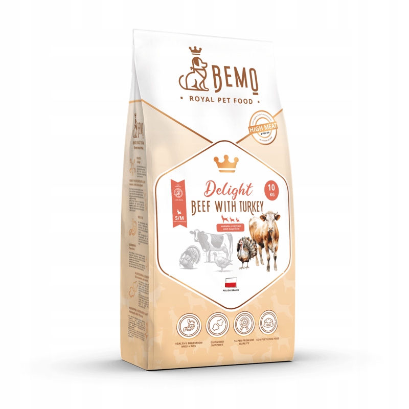 Levně Suché krmivo Bemo Delight krůta+hovězí maso pro malé a střední psy 10 kg