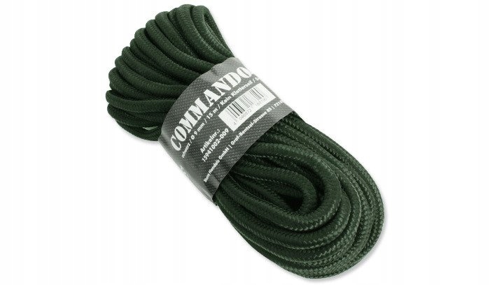 Mil-Tec Linka Commando Seil 15 m 9 mm do 740 kg Zielony