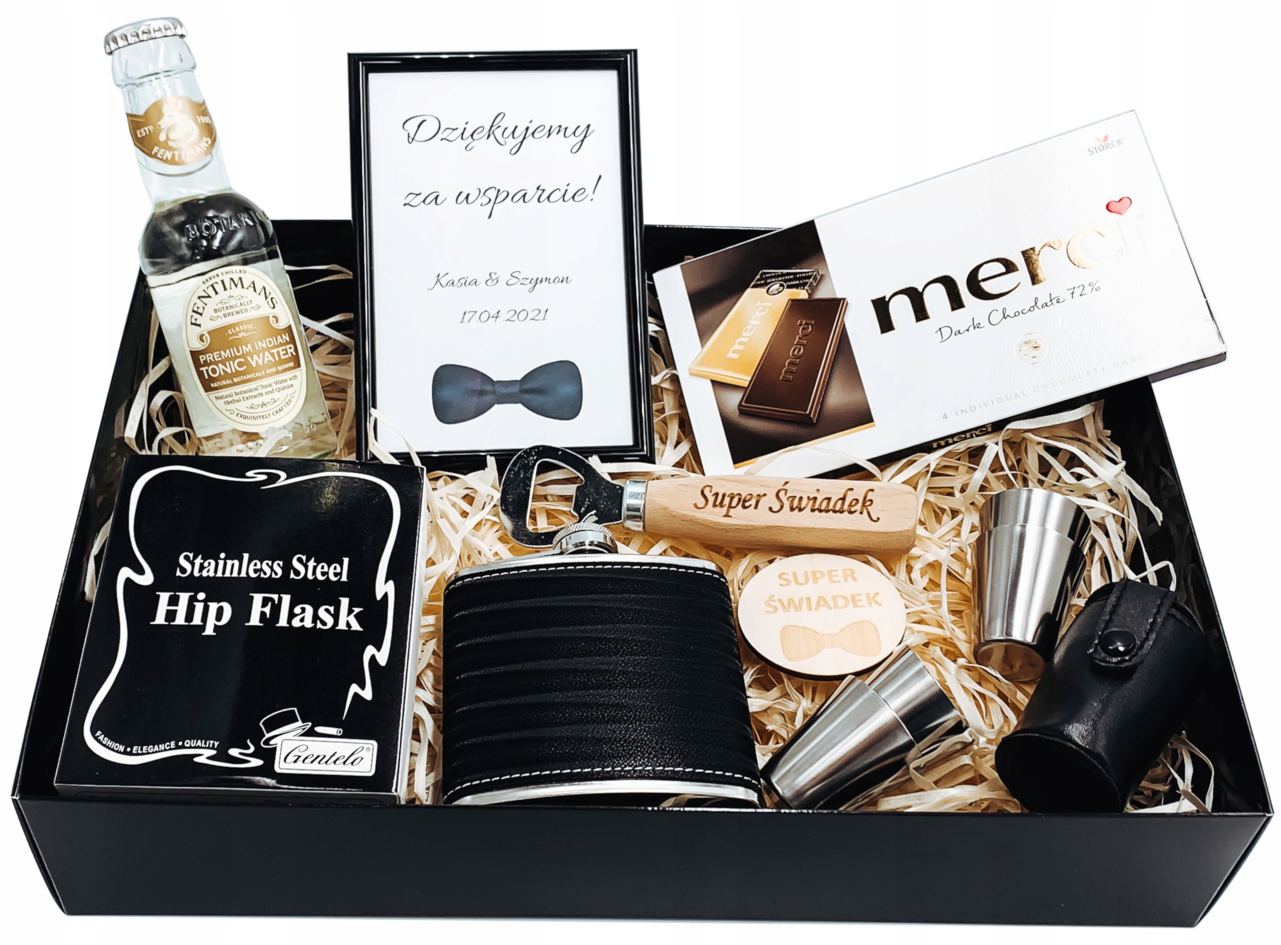 Box pro Svědka Dárkový Koš Sada Poděkování Krabička na Alkohol