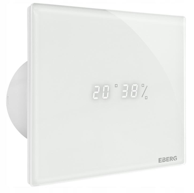 Wentylator łazienkowy EBERG ENSO 100 biały LED czujnik wilgotności Timer