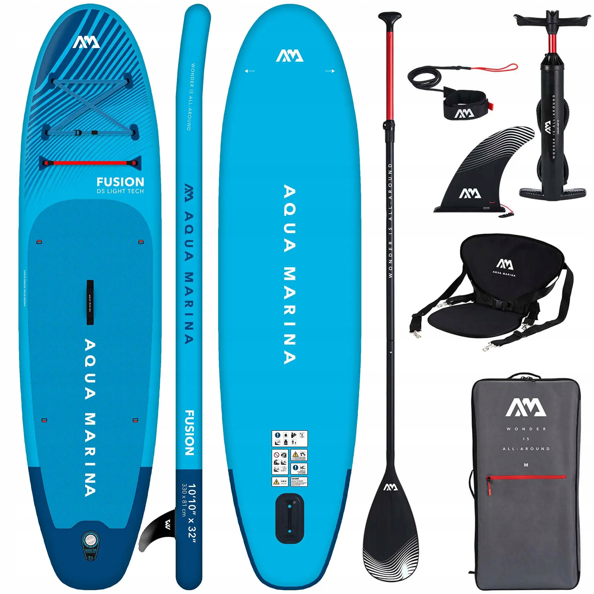 Deska Sup Pompowana Aqua Marina Fusion 330 cm Niebieski+ Siedzisko Kajakowe