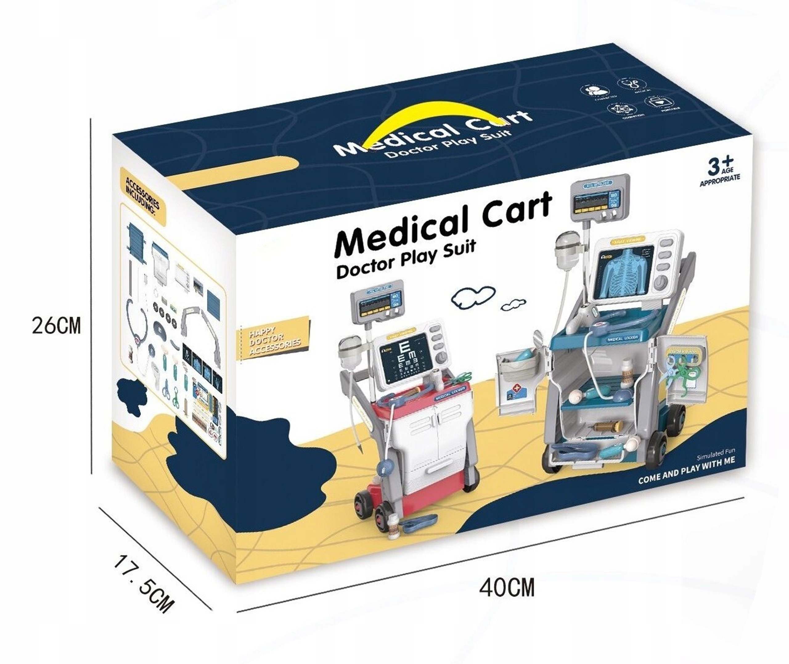 ZESTAW LEKARSKI wózek USG RTG doktor AKCESORIA LEKARZ + NAKLEJKI Marka Doris