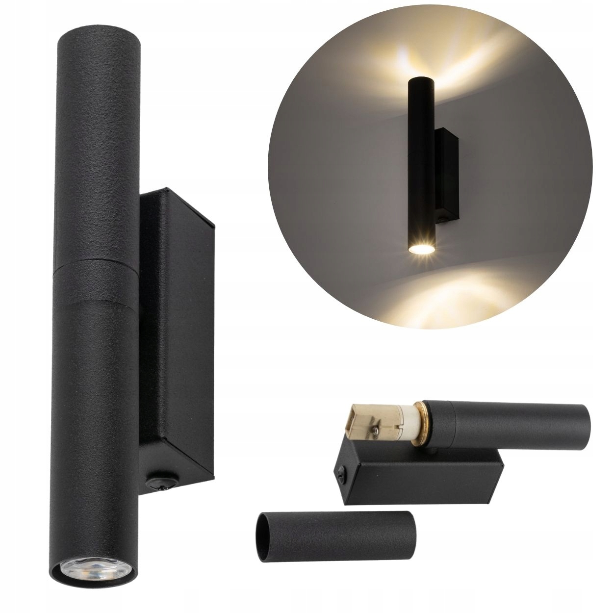 Lampa Nástenná 2xG9 Čierna moderná do obývacej izby, nástenné osvetlenie, chodba