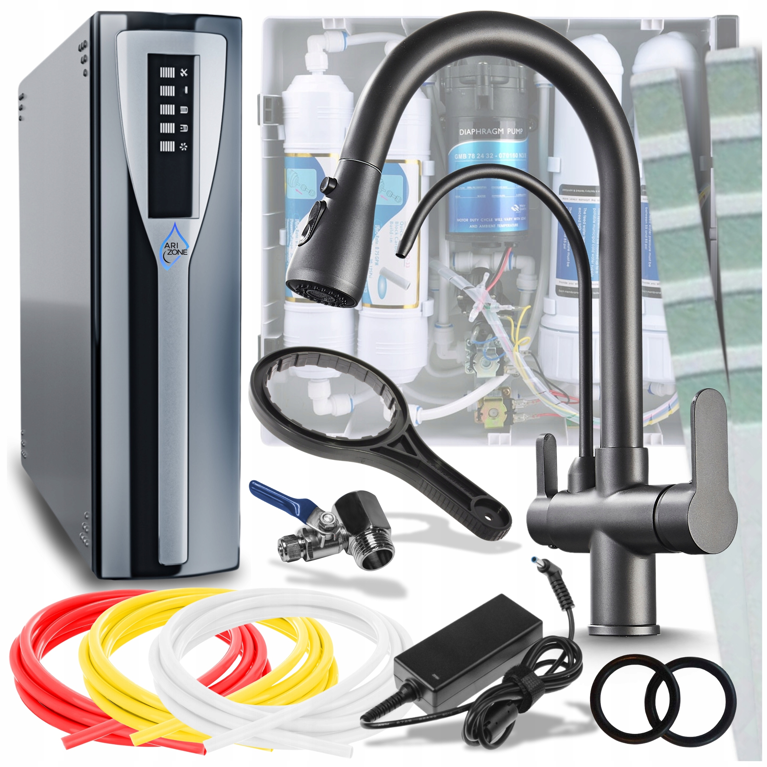 Vodní filtr Poddřezový systém Nanofiltr na pitnou vodu Baterie Grafit