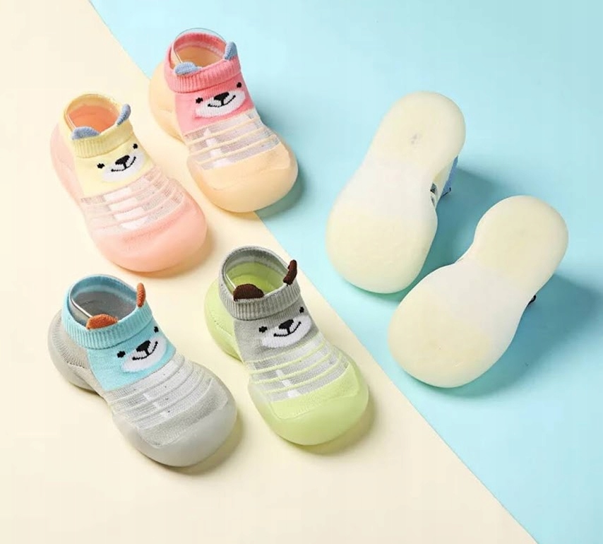 Skarpetobuty z gumową podeszwą KAPCIE dla dzieci 18-19 11,5cm 0-6 msc MIŚ Wiek dziecka 0 +