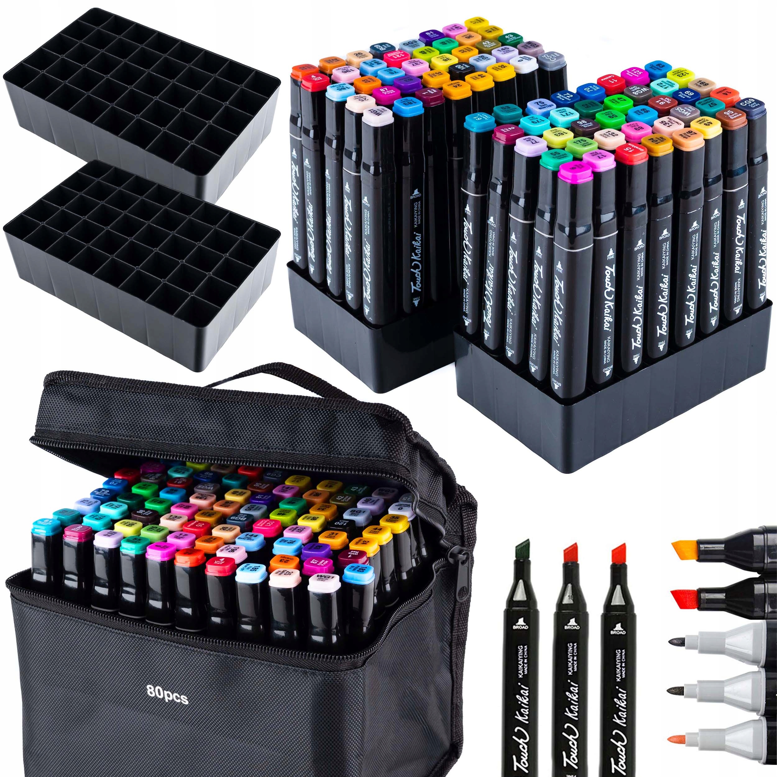 

Mazaki Transparentne Promarkery 80szt Organizer