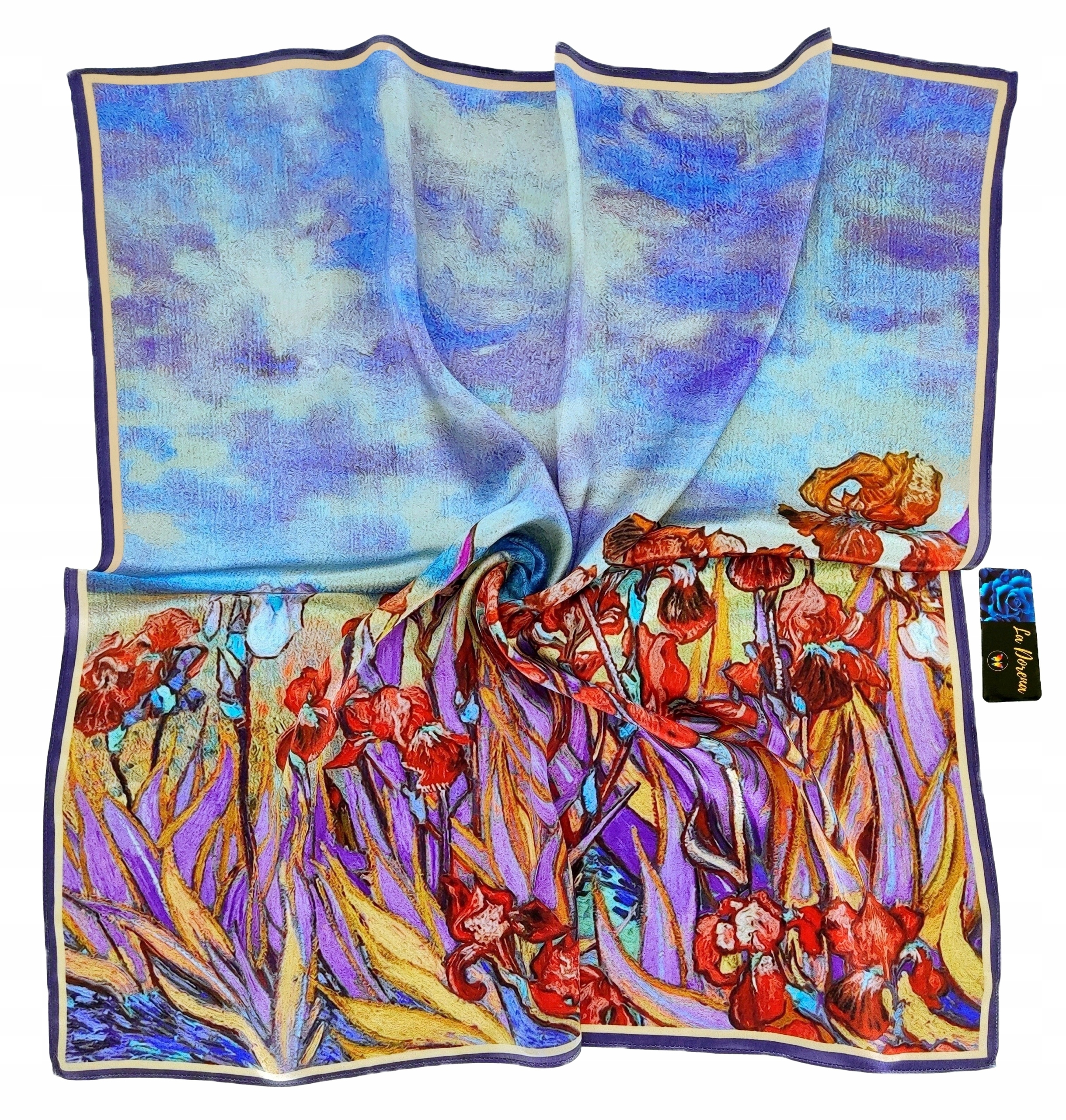 Hedvábný Šátek 100% Přírodní Hedvábí, Morušová Barva, Značka Kvality