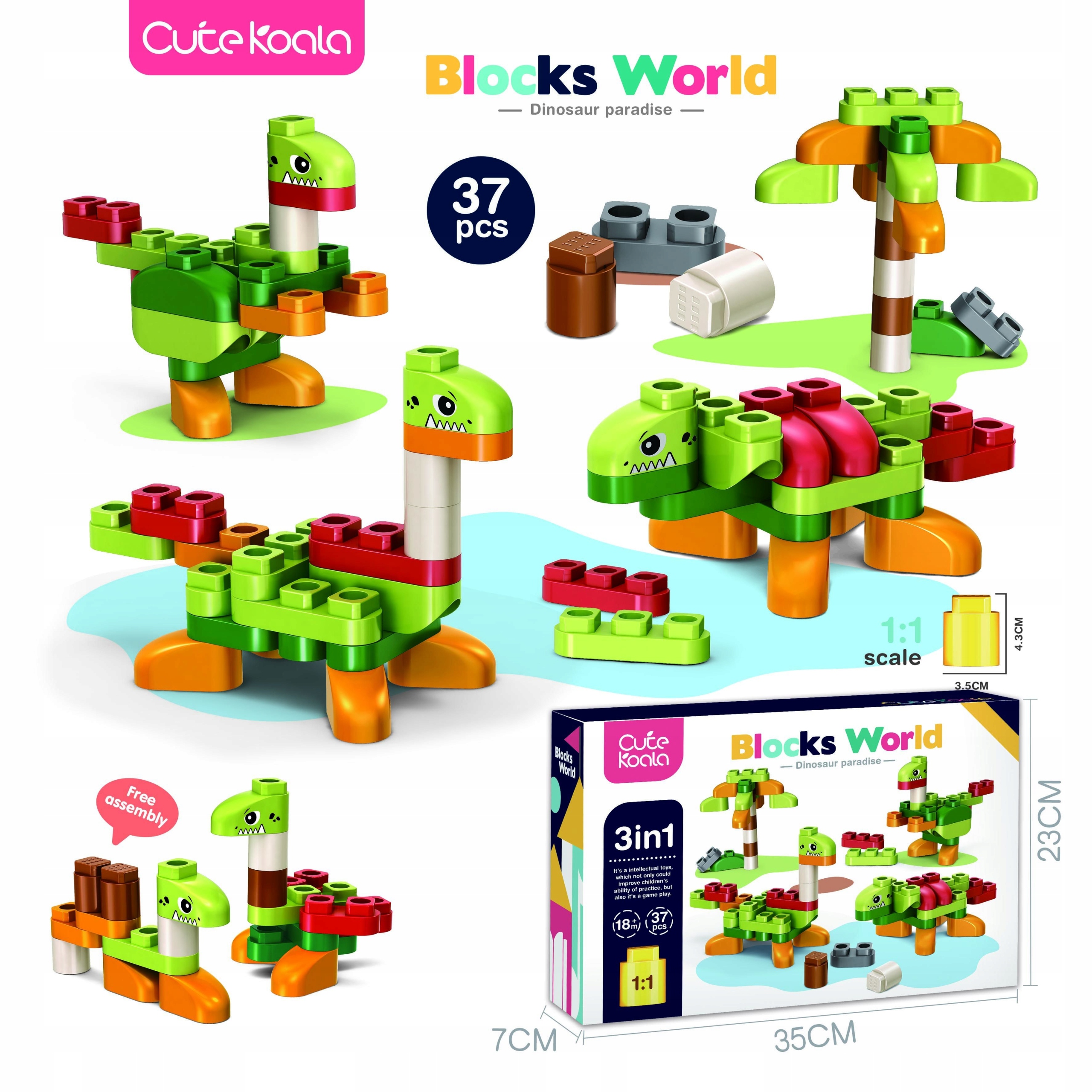 

Diy Dinozaur Zestaw Klocków w Stylu Duplo