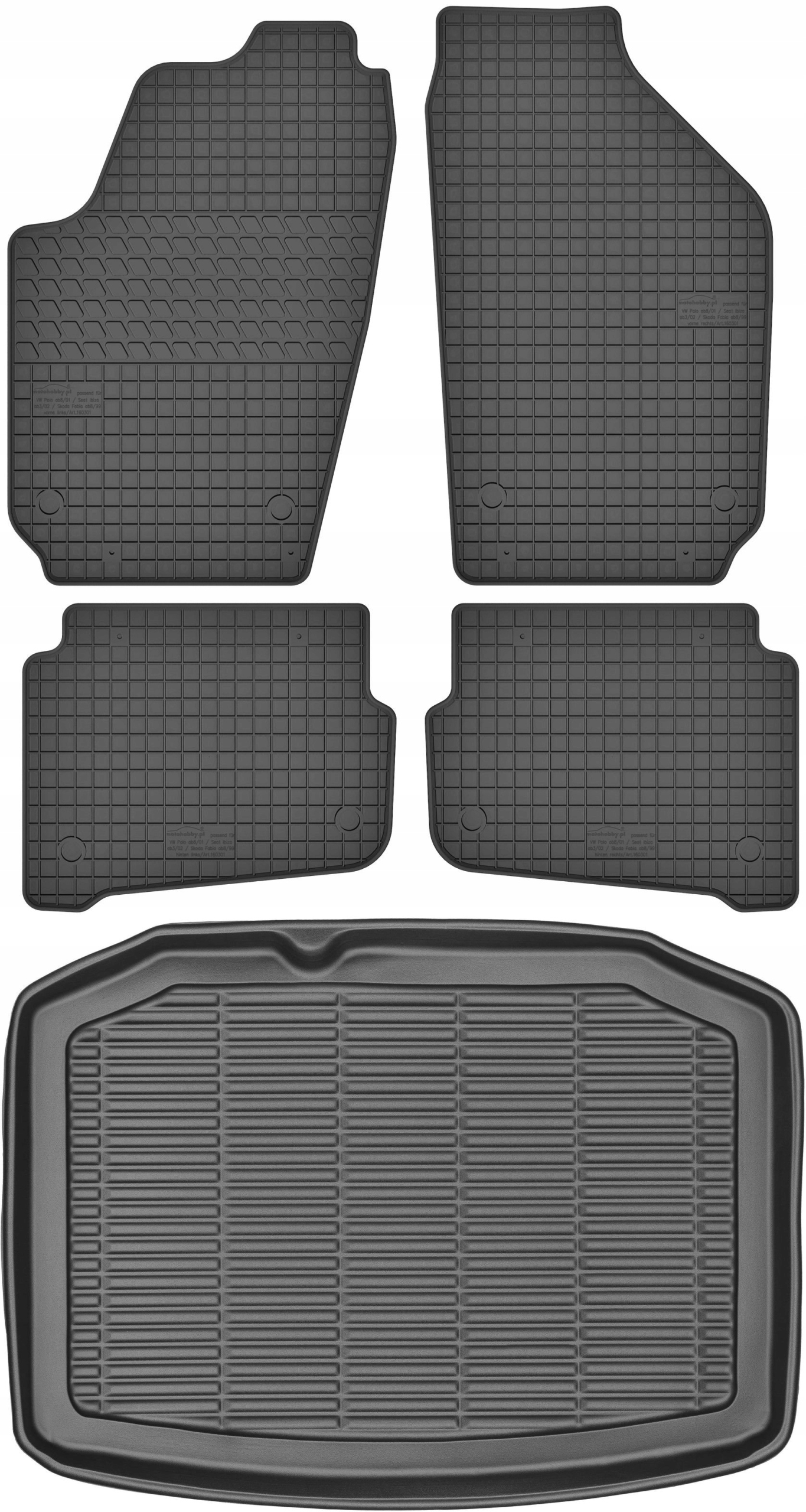 Vw Polo IV Hb 2001-2009 Gumové stierače rohož batožinového priestoru